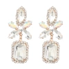 Fashionable colored diamond alloy diamond-encrusted floral square earrings, geometric earrings, trendy girls' European and American earrings Cxzs Application Scenario